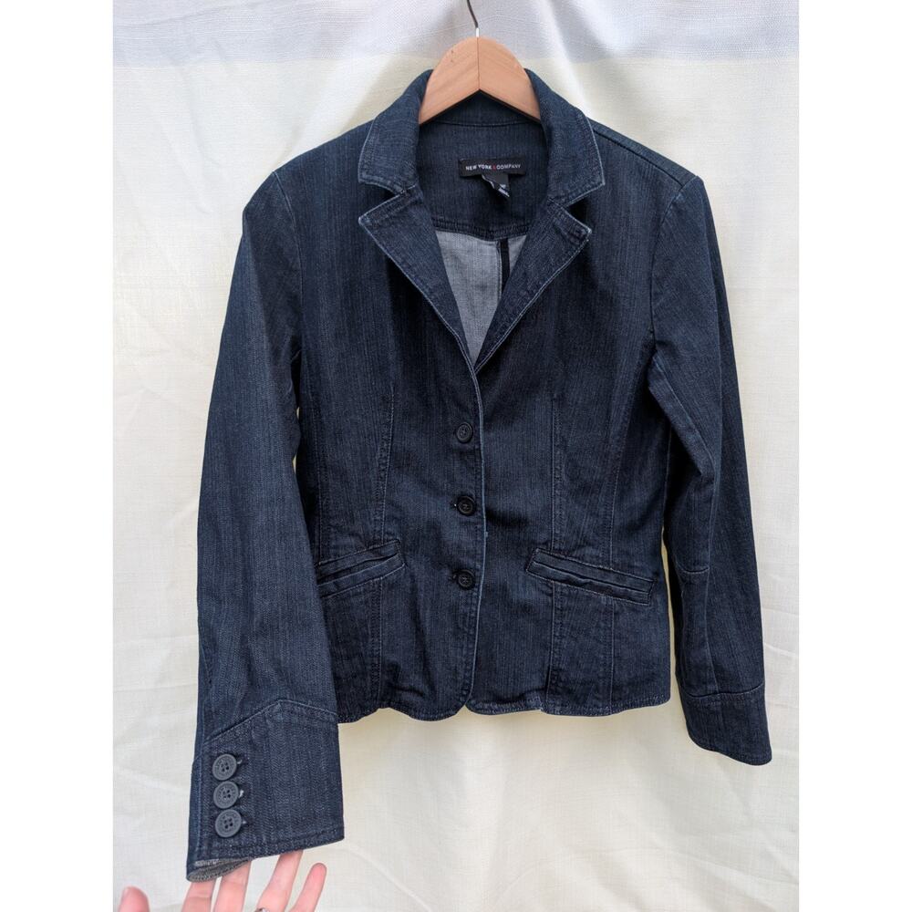 New York And Company Women's Jean Jacket Sz 10 Western Country Rodeo Trucker‎